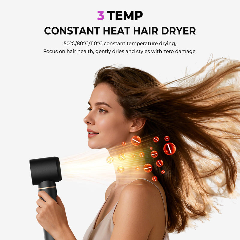 UMIGA Hair Styler 5 in 1 Air Styler Hair Dryer Brush with Air Curling Wands Blow Dryer Hair Styling Tools Magic Multi Styler Hairstyler Airstyler Airbrush Curlers Straightening Brush, UK-Plug, Black