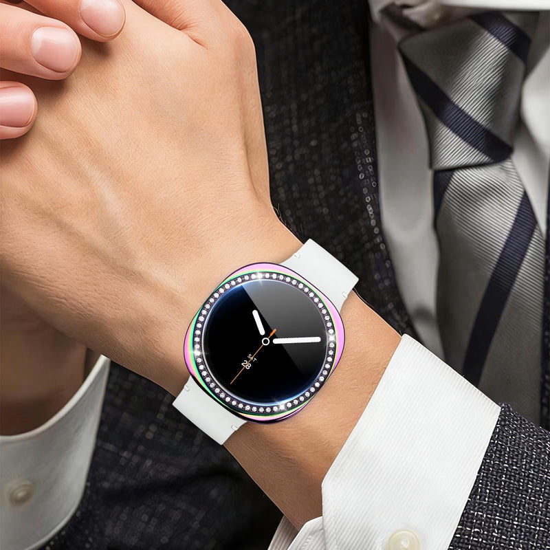 Liuyuxi Case & Screen Protector for Samsung Galaxy Watch 8 (40mm), 3-Pack Clear+Black+Rainbow 40mm