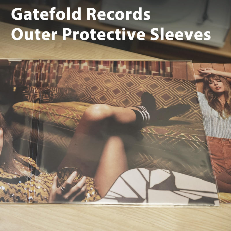 Gatefold Record Sleeves for 12-Inch Vinyl Albums: Clear Plastic Outer Sleeves with 3 Mil Thickness for LPs Protection, 25pcs 25 pcs
