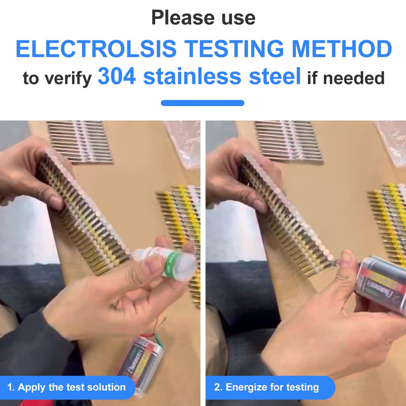 Framing Nails 304 Stainless Steel 21° Full Round Head Nail 21 Degree Ring 2" Shank Nail for Pneumatic, Electric 21 degree Framing Nailer (2" - 250 pcs) 2"--250 pcs
