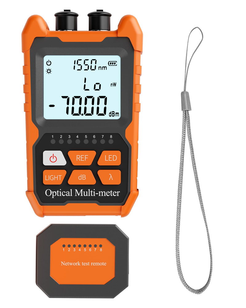 Optical Fiber Power Meter, with 2mW Visual Fault Locator, FC/SC/ST Interface, Portable OPM-VFL Fiber Optic Cable Tester, Supporting RJ45 Testing, Non-Rechargeable Needing Battery OPM-VFL-1
