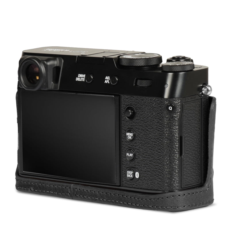 Mega Gear Genuine Leather Camera Case for Fujifilm X100VI - Stylish and Protective - Black