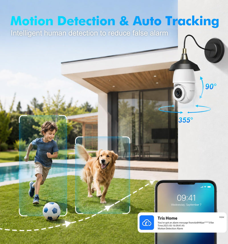 Light Bulb Security Camera,2K 5G & 2.4G WiFi Bulb Cameras for Home Security | Wireless Outdoor Cam with Motion Detection,2-Way Talk,Color Night Vision,Light Socket Security Camera Work with Alexa