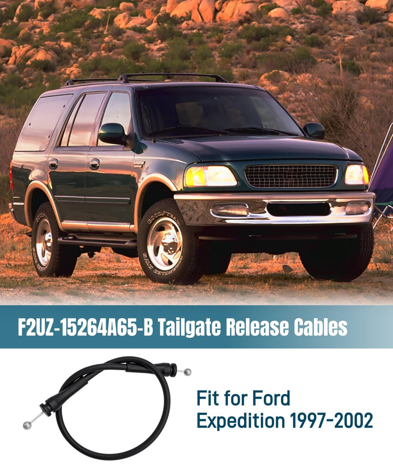 2 Packs Tailgate Release Cables Fits for Ford Expedition 1997-2002,Rear Door Latch Cable Replace F2UZ15264A65B F2UZ-15264A65-B-1Year Warranty