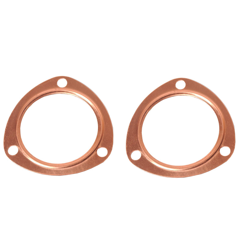 3 Bolt Header Gasket 3 Collector Gaskets Copper 350 Header Gasket Exhaust Flange Gasket For SBC BBC 302 454 383 Header Exhaust Collector Gasket,3inch Triangle Exhaust Gaskets 3" (3 Bolt Pattern) 2PCS