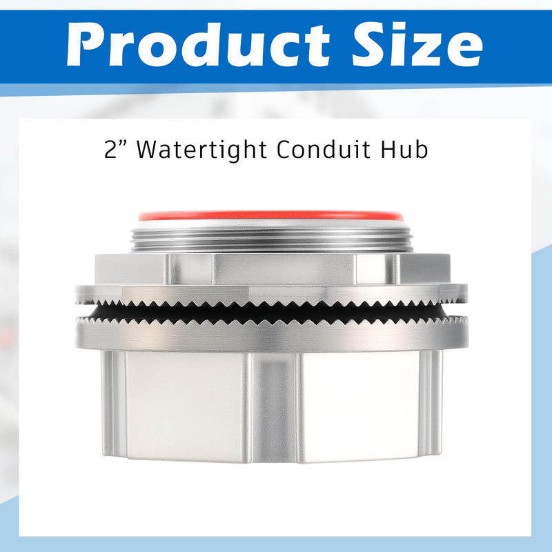 Relaxweex 2 Pcs 2 Inches Watertight Conduit Hub Fittings with O-ring and Threaded Connection Liquid Tight Conduit Connector 2 Inch