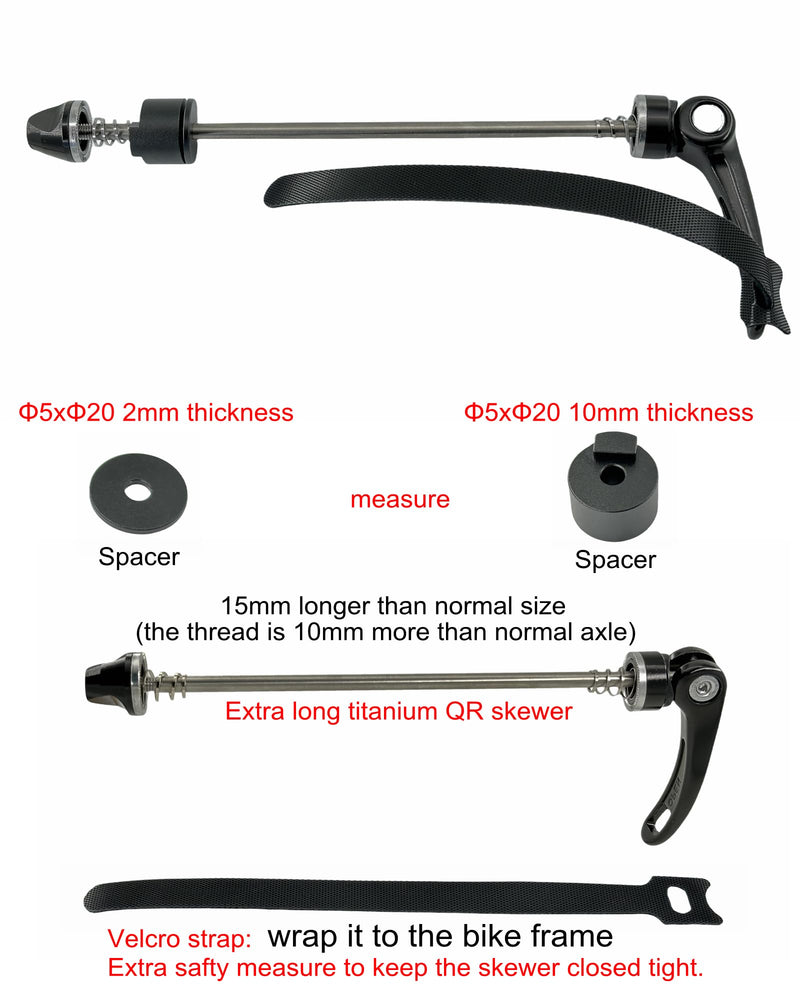 Bike Trailer Coupler Hitch and Extra Long Skewer Kit Titanium Alloy QR Axle (Hitch and Skewer kit) hitch and skewer kit