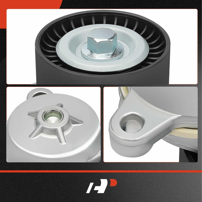 A-Premium Belt Tensioner Assembly with Pulley Compatible with Ford Expedition 2015-2017, F-150, Mustang 2011-2017, Transit-150, Transit-250, Transit-350 & Lincoln Navigator, Replace# 3R3E6B209EE