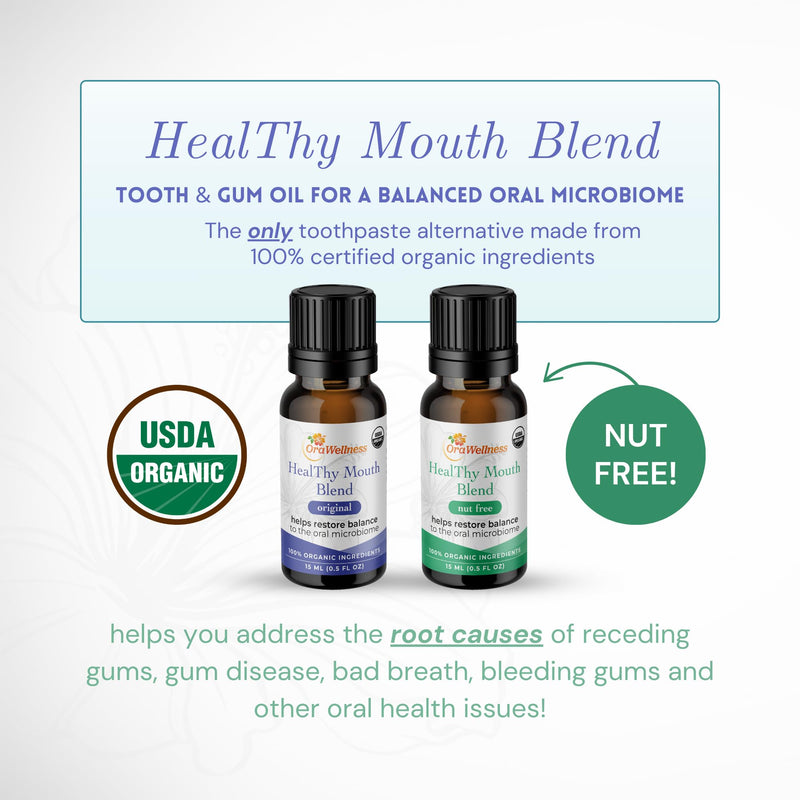 OraWellness Nut Free Healthy Mouth Blend Organic Toothpaste & Mouthwash Alternative Tooth Oil, Natural Mouth Rinse for Healthy Teeth & Gums for Women, Men and Kids, Pack of 1 0.5 Fl Oz (Pack of 1)