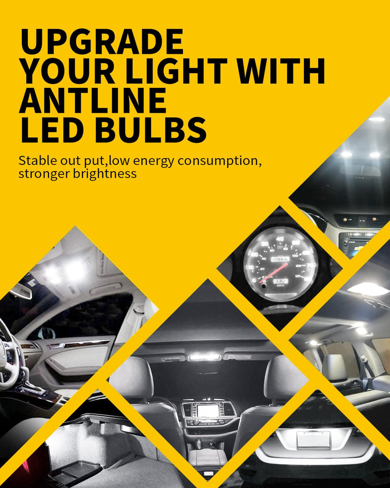 211-2 212-2 578 569 214-2 41MM 1.61”LED Bulb White, Super Bright Canbus Error Free 12 Volt Replacements for Interior Dome Map Vanity Mirror Sun Visor Lights (Pack of 10) 41MM/211-2/578