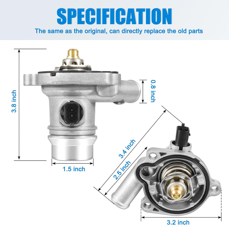 902-808 Upgrade Aluminum Coolant Thermostat Housing Assembly compatible with Chevy Trax Sonic 13-20, Cruze 11-16, Buick Encore 13-20 - L4 1.4L - Replace 55579010 25200455 5556533