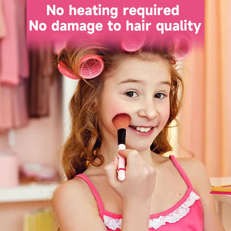  [AUSTRALIA] - 18 Pieces Rollers for Hair Volume, Velcro Rollers For Hair (Pink | Hair Rollers with Clips, Hairs Rollers with Clips for Long Medium Short Hairs Styling Hairs
