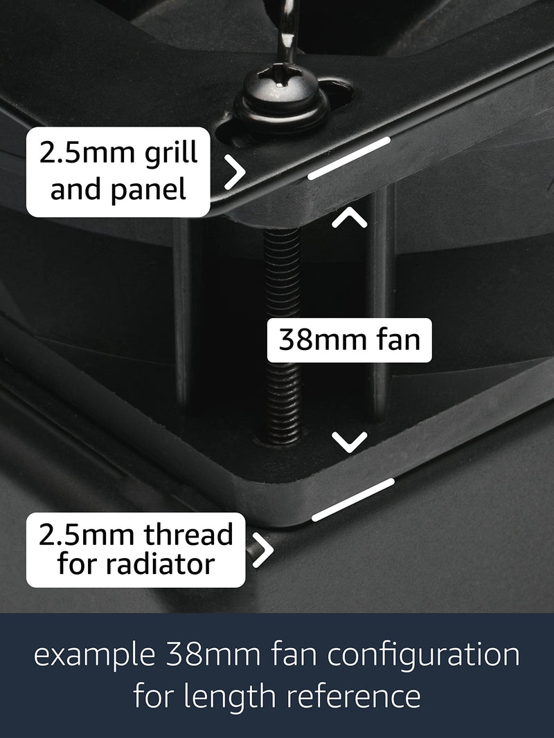 CRJ 6-32 UNC Extra Long 1-3/4" (43mm) Computer Radiator Fan Screws Set for 30mm and 38mm Fans - 20 Screws and 20 Washers 43mm (1-3/4") - 20 Pack