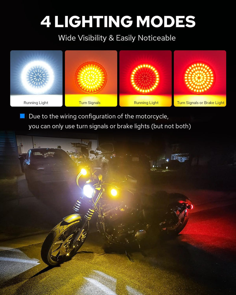 Benlari 1157 LED Turn Signals Front Rear 81 LED Lights Super Bright 1156 Bulbs Lens Kit 1986-2024 Compatible for Harley Davidson Touring Dyna Softail Sportster Street Glide Road Glide Iron 883 1200