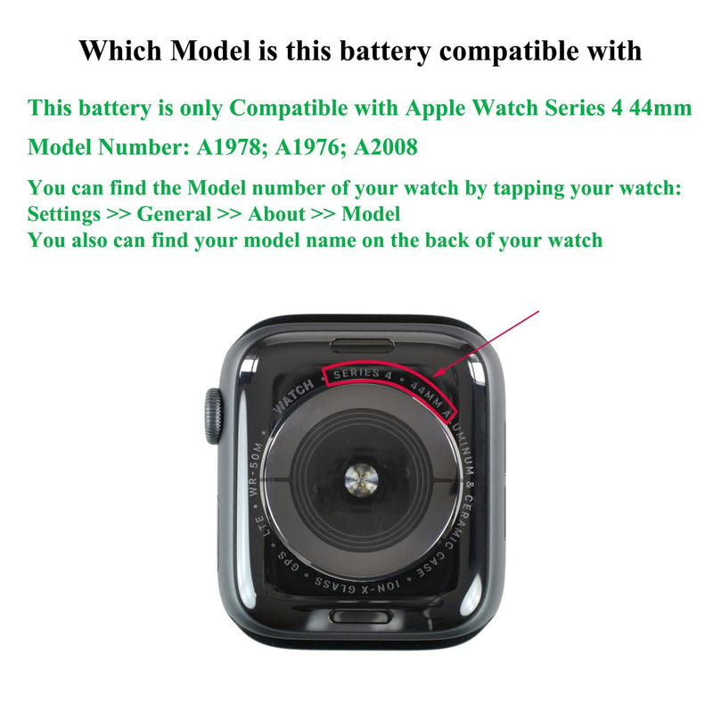 for Watch Series 4 44mm Battery Replacement Kits (New Upgraded) Compatible with Apple Watch Series 4 with Installation Manual and Repair Tool Kits (44mm) Apple Watch 4