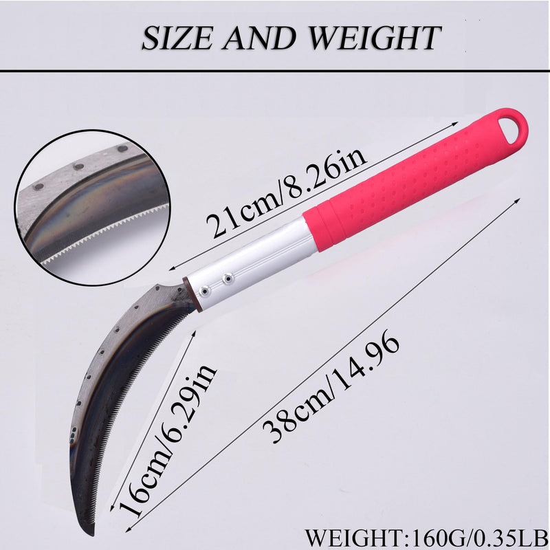 Scythe Garden Tool, Japanese Weeding Scymea, Scythe Tool, Weeding and Weed, Magnetic Handle, Durable SK5 Steel Blades, (2 Pack) 11.2 Pounds 2