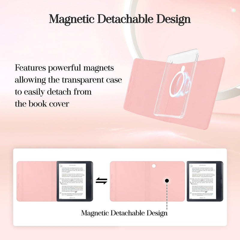 Magnetic Detachable Book Cover Case for 7" Kobo Libra Colour | Fits Kobo Libra Colour (2024 Released), Auto Wake/Sleep, Soft TPU Edge, Hands-Free Viewing, For Bookish Travelers, Dream 7" Kobo Libra Colour 2024 Released