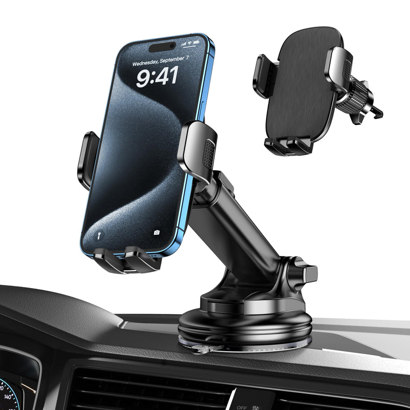 Qifutan Dash Mounted Phone Holders for Your Car Dash Phone Mount for Car Dashboard Air Vent Multi-Mount 3 in 1