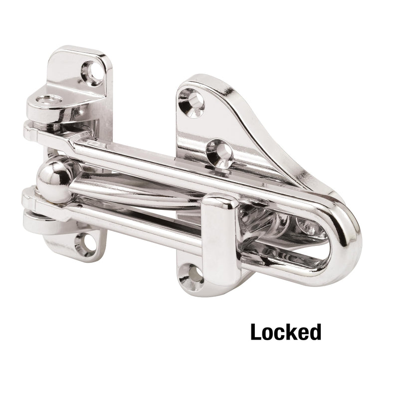 Prime-Line U 11318 Swing Bar Door Guard With High Security Auxiliary Lock, Chrome Finish (Single Pack) Bronze