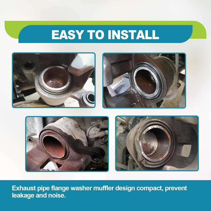 48mm Exhaust Manifold Gasket, High Grade Graphite Exhaust Manifold Gasket Muffler Gasket Replacement to Prevent Leaking Between Exhaust Manifold and Exhaust Pipe 48mm