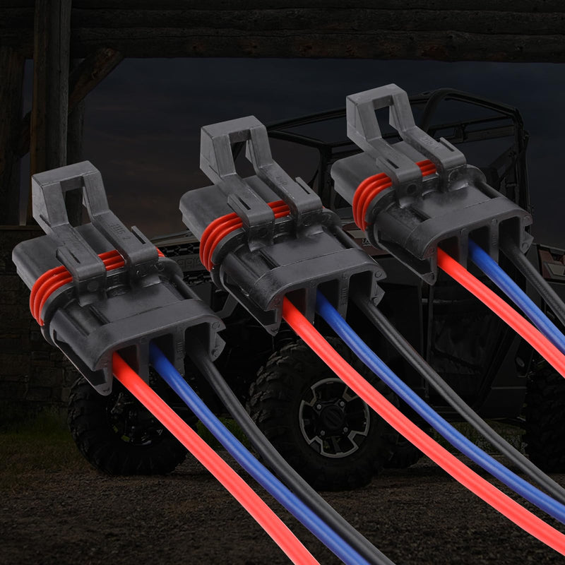 12Awg Pulse Power Plug Connector Pigtail Compatible with Polaris Ranger XP 1000 & RZR RS1 Pro & General 2018 2019 2020 2021 - Pulse Bar Wire Harness (3 pcs) 3 pcs
