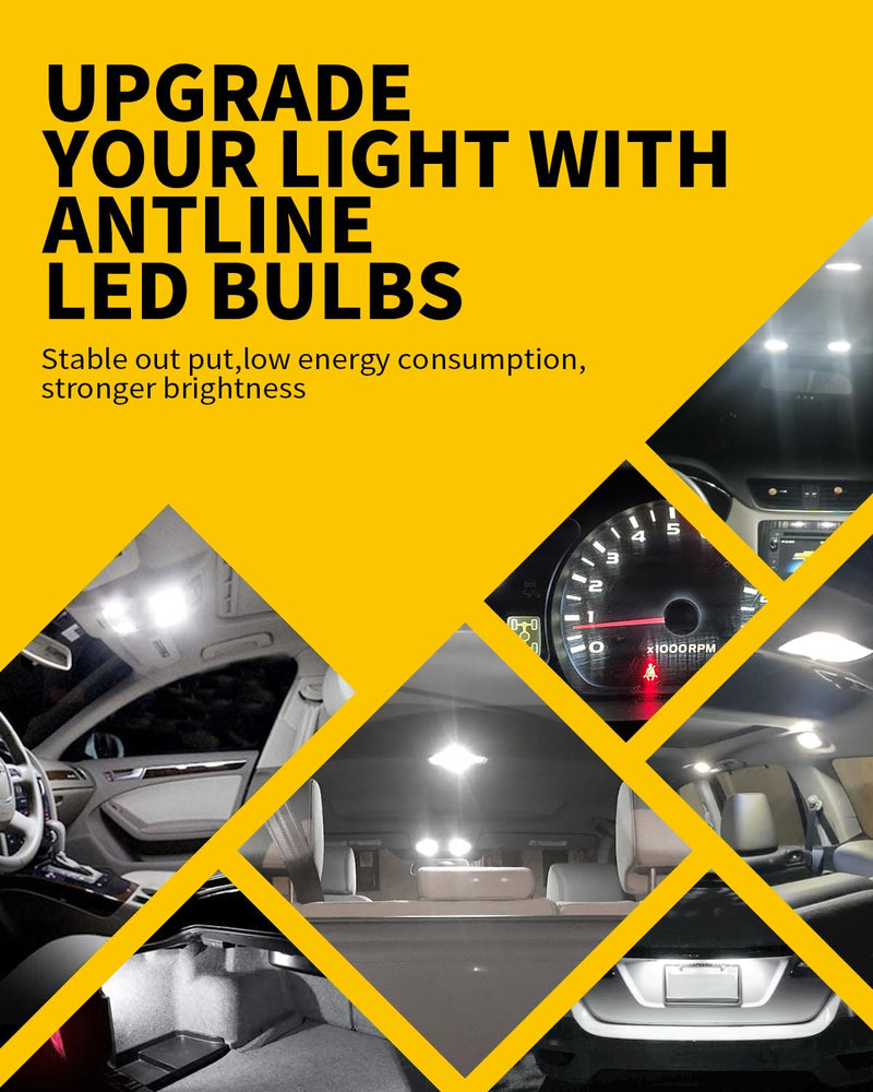 BA9S BA9 1895 1891 53 57 47830 64111 3893 LED Bulb White, Super Bright Canbus Error Free 12 Volt Replacements for Interior Dome Map Lamp License Plate Glove Box Lights (Pack of 10)