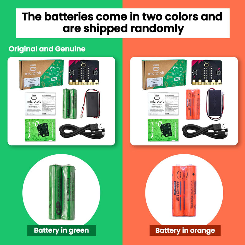 KEYESTUDIO Micro:bit V2 Go Kit Original Microbit V2 Starter Kit, with Micro:bit V2, Battery Holder, Micro USB Cable