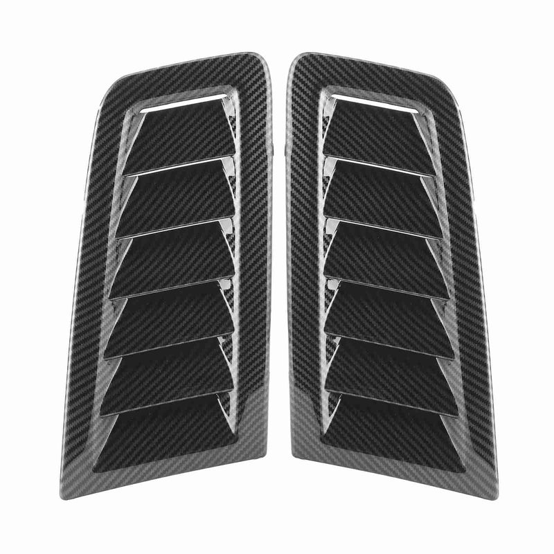 Qiilu 2PCS Car Hood Vent Scoop Kit, Universal Cold Air Intake Fitment Louvers Cooling Intakes Auto Hoods Vents Bonnet Cover Car Exterior Decorative Parts for Focus RS MK2 (Carbon
