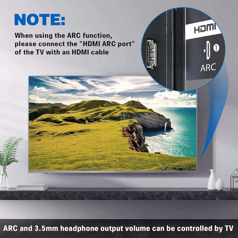 HDMI ARC to Optical Audio Adapter 192Khz DAC Digital to Analog Audio Converter, HDMI ARC Input to Optical/SPDIF Coaxial Stereo L/R 3.5mm Jack Out for HDTV Soundbar HDMI ARC Adapter 1