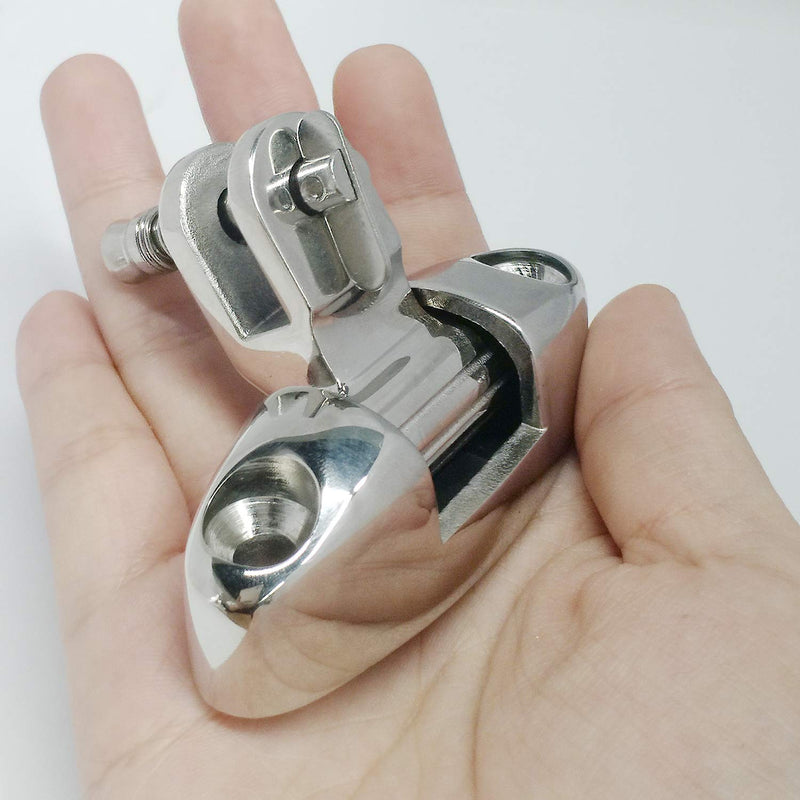 NRC&XRC Pair of Marine Grade 316 Stainless Steel Boat Bimini Top Deck Hinge Swivel Mount with Removable Pin