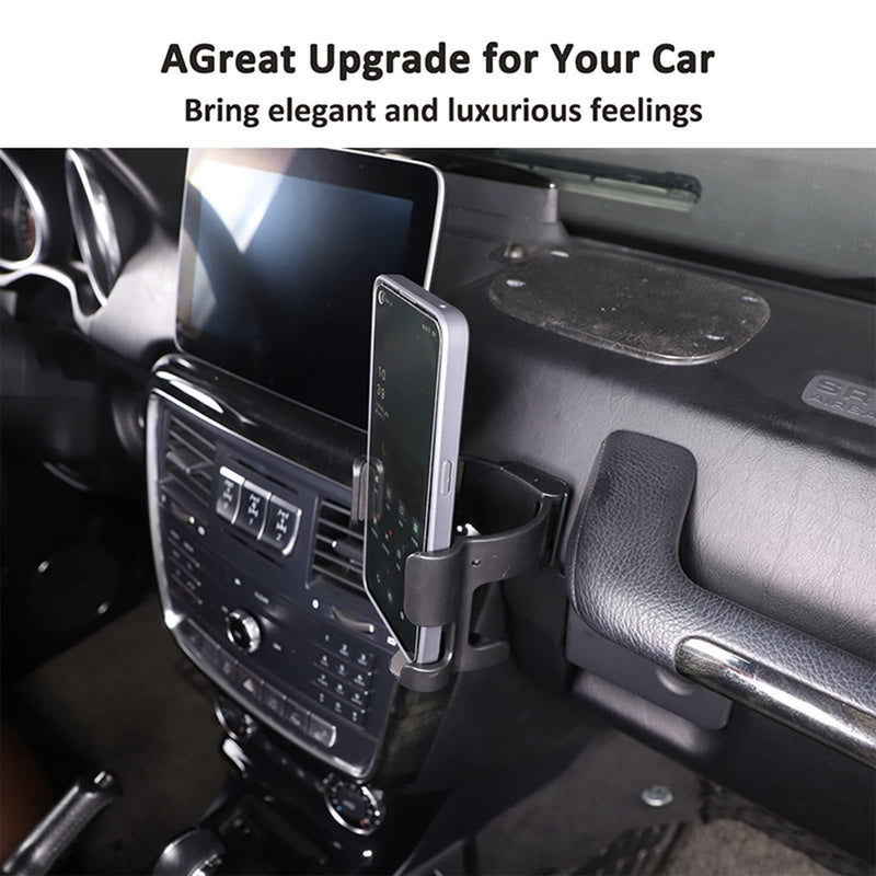 Car Multifunctional Phone Holder Compatible With 2007 2008 2009 2010 2011 2012 2013 2014 2015 2016 2017 2018 Mercedes Benz G-Class W463 G500 G550 G55 G63 G65 Phone Mount, Water cup holder (black) black