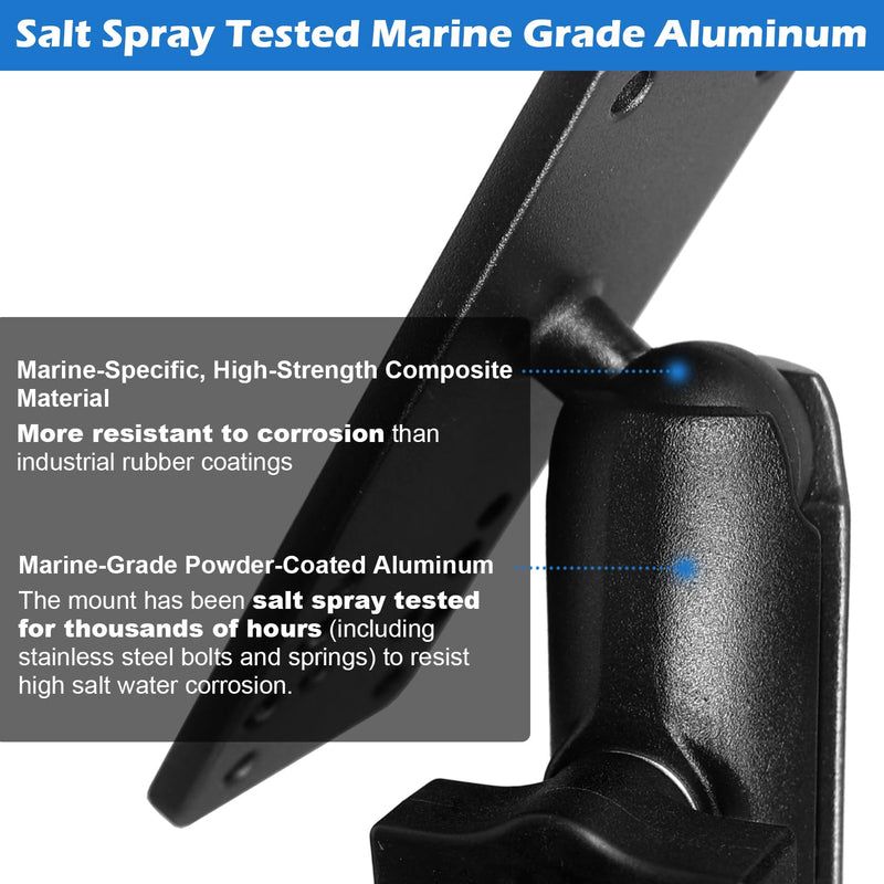 Aluminum Fish Finder Mount with 1" / B Size Ball, Marine Electronic/Depth Finder Mount for Boat, 360° Rotation, High Salt Water Resistant, Compatible with Garmin, Lowrance and More