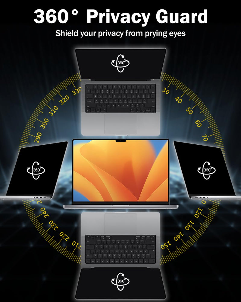 F FORITO 15.6 Inch Laptop Privacy Screen Protector, 360° Anti Peeping and Anti Glare Laptop Privacy Shield Compatible with 15.6" HP/Lenovo/Dell/Acer/ASUS/Thinkpad with 16:9 Aspect Ratio 15.6 Inch Computer with 16:9 Aspect Ratio