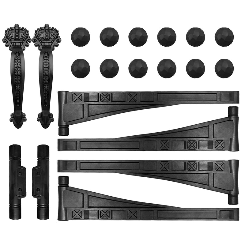 Decorative Magnetic Garage Door Hardware Accents Set (8 Set with 12 PCS Clavos, Black) 8 Set with 12 PCS Clavos