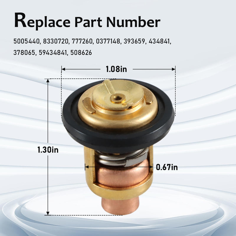 Thermostat with Gasket Compatible with Johnson Evinrude 5-235 HP Outboard Motors Replace#: 5005440 8330720 777260