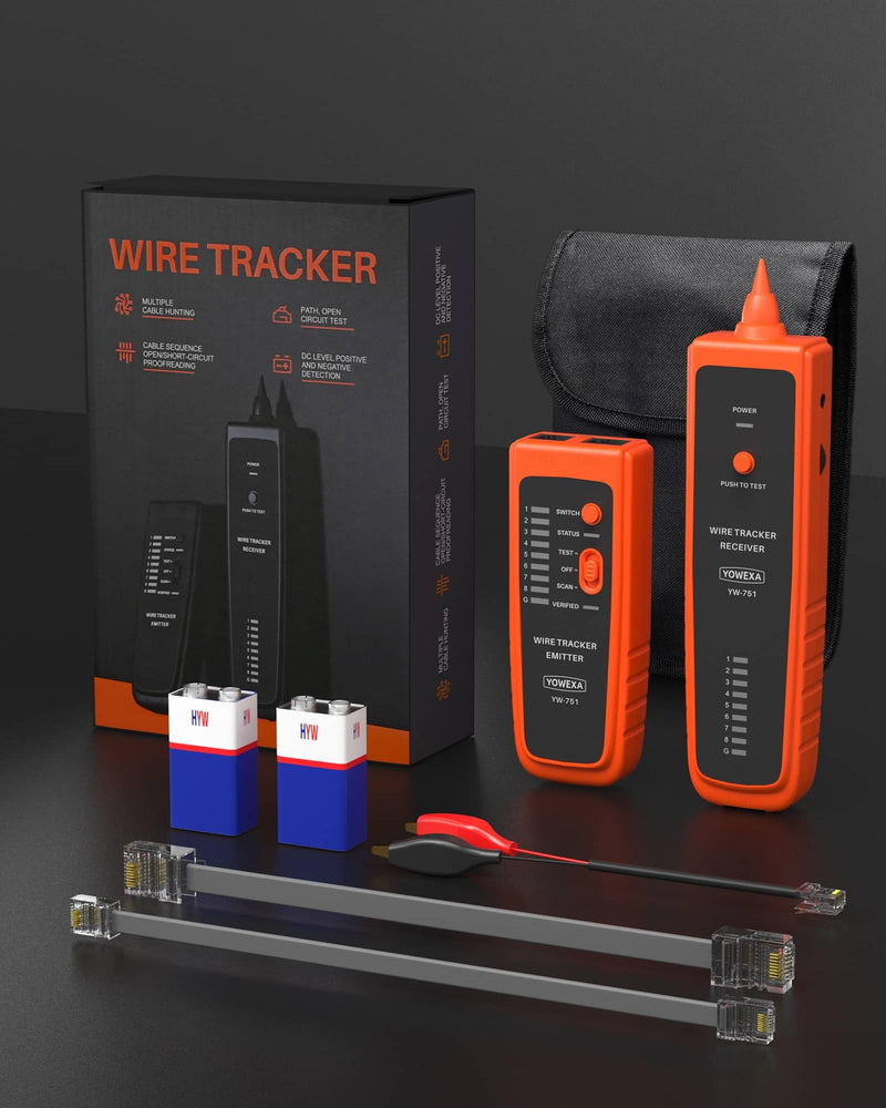 Ethernet Tester and Tracer for CAT5/CAT5E/CAT6/CAT6A/CAT7/UTP&STP | RJ45/RJ11, Digital Signal, Network Cable Verification, Polarity & Continuity Tester, Adjustable Sensitivity, Headphone Jack