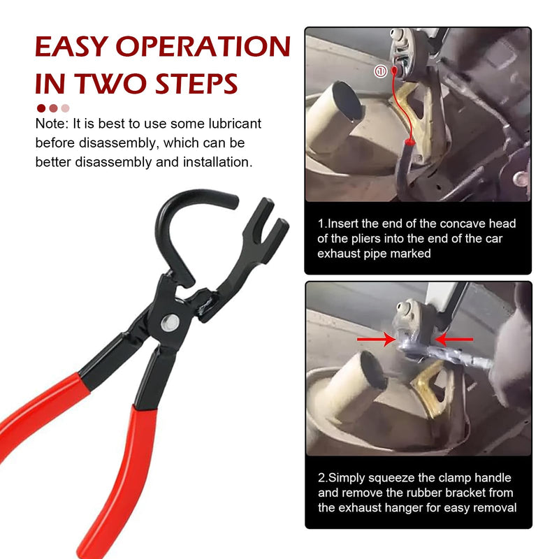Exhaust Hanger Tool, Wear-resistant High-hardness Metal Bracket Removal Pliers, Rubber Hanger Support Removal Tool, Universal for Most Cars Trucks Suvs (Red)
