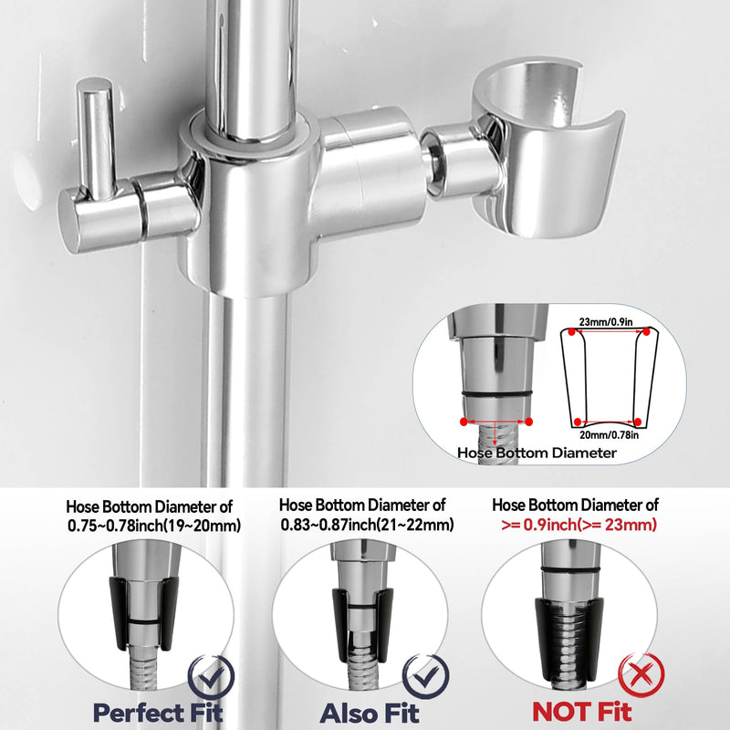 Shower Slide Bar Adjustable Handheld Shower Head Holder Wall Mount - 15inch All-Metal Shower Head Slide Bar Compatible with Bathroom Drill Free Glue Installation - Polished Chrome