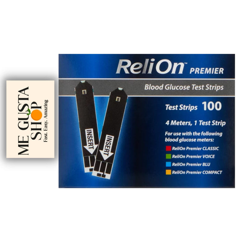 ReliOn Premier Blood Glucose Test Strips, 100 Count + me Gusta Sticker