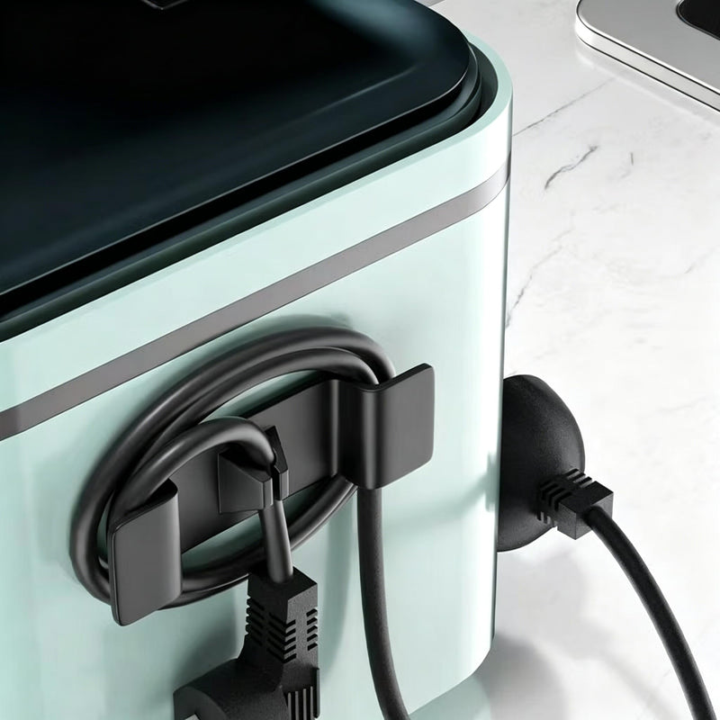 3Pack Black Appliance Cord Organizer, Self Adhesive Wire Holder | For mixer, air fryer, blender cords. Strong adhesive, easy peel-and-stick. Fits flat or curved surfaces. 3-pack value. 3PC