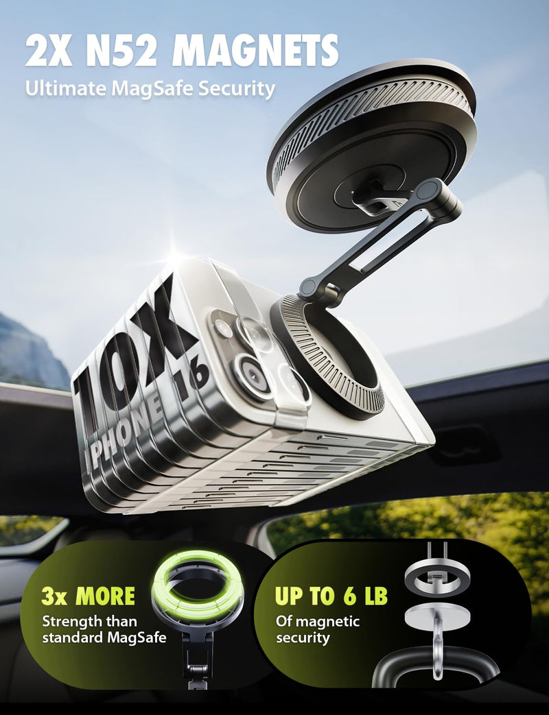 Bracketron MagAlign AIR ROTO MagSafe Car Phone Mount with 360°Arm Holder