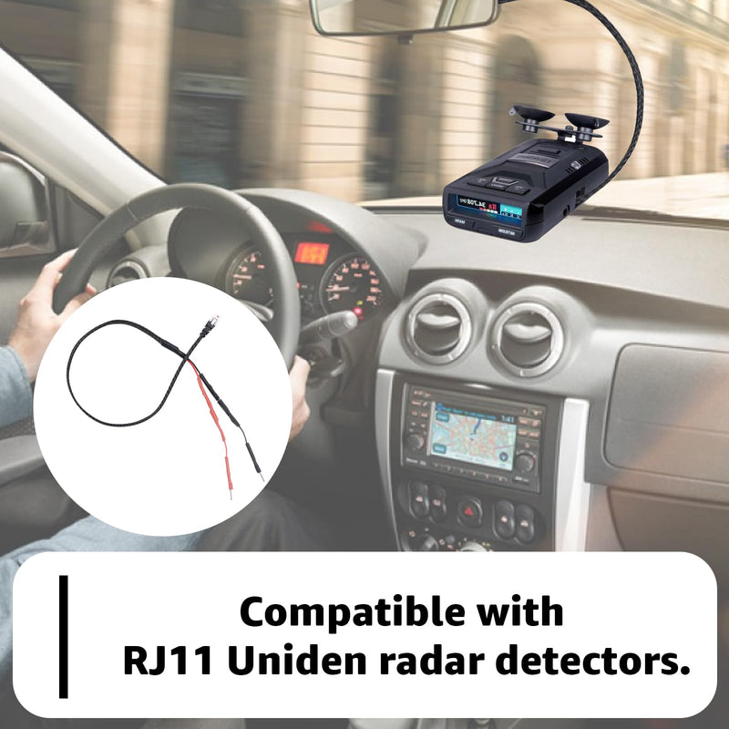 1PC RJ11 Replacement Mirror Wire Power Cord for Uniden Radar Detectors，Fits R4 R3 R1 R7 R8 Model(3005201U) 1