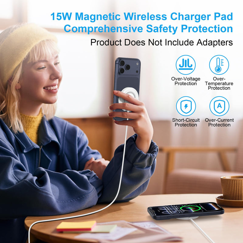 Magnetic Charger Wireless Fast Charging Pad for Samsung Galaxy Z Flip/Fold8 | Wireless Phone Charger for S26 Ultra S26 Plus S25 Edge S25FE S24 S23,Pixel 10A 9,Magsafe Charger for iPhone 17 Pro Max 16e White