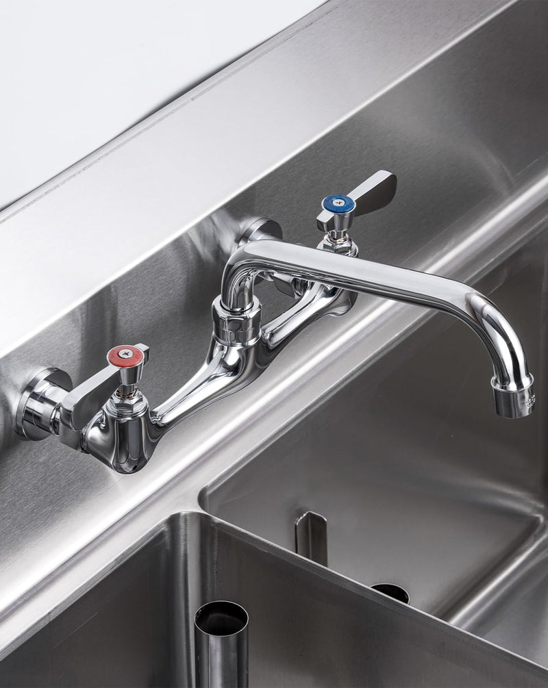 Commercial Faucet Parts 14 Inch Swivel Spout Replacement Kit for Commercial Kitchen Sink Faucet 1.8 GPM Stainless Steel Swivel Swing Add-on Nozzle for 2 or 3 Bay Compartment Sinks
