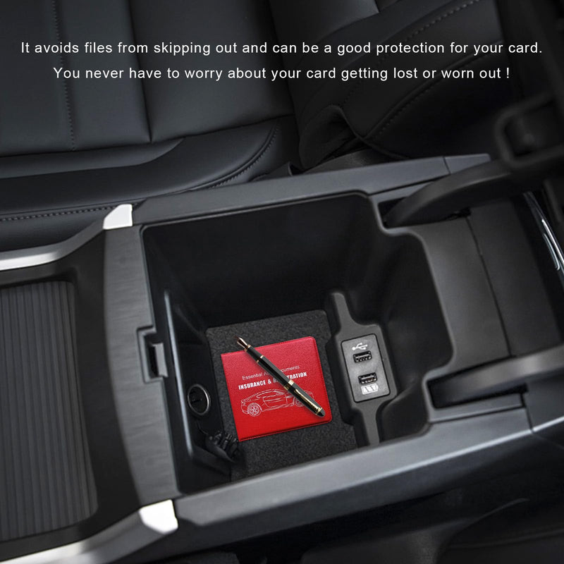 4PCS Car Registration Insurance Holder, Vehicle Glove Box Car Organizer with Magic Tape Closure, Driver License Keeper for Cars, Car Accessories (Big Car, Red Big Car, Red 4 PCS