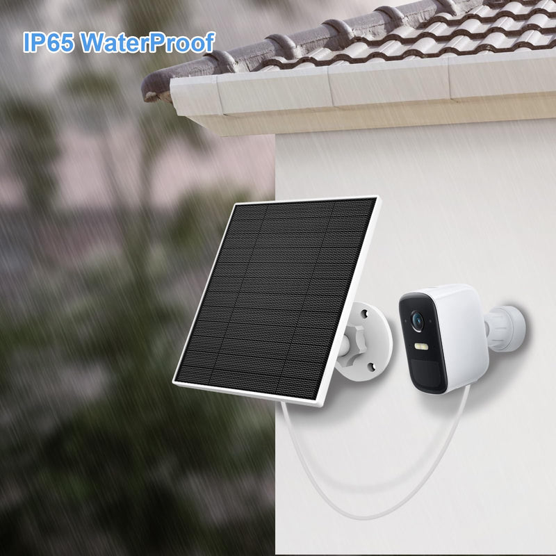 Solar Panel for Eufy Outdoor Camera, 5W Camera Solar Panel Charger Compatible with Eufycam, Continuous Power Supply, Solar Panel with 9.8ft Charging Cable, IP65 Waterproof, Adjustable Wall Mount 1