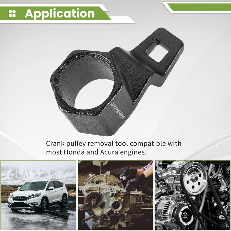 ATP 50mm Cranks Crankshaft Pulley Removal Wrench Holder Tool Remover and Installer Socket Wrench Removal Holding Spanner kit Compatible with Honda and Acura Engines
