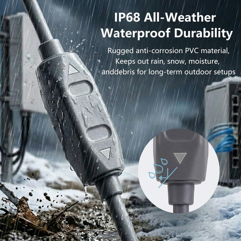 Starlink Cable Coupler for Ethernet Adapter Gen 3 & Mini Dish | IP68 Waterproof Outdoor RJ45 Cable Connector,Plug & Play No Wire Cutting,10Gbps Adapter Supports Cat6/Cat7