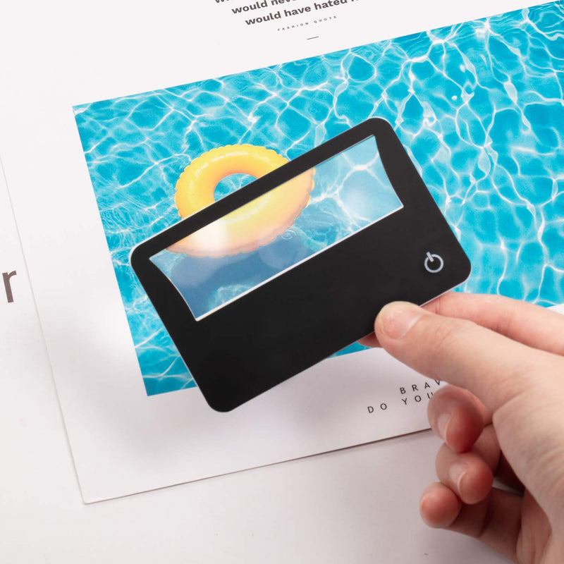Frienda 20 Pcs Credit Card Magnifier Bundle Wallet Purse Magnifying Glass LED Illuminated Magnifier 3X Pocket Card (Black) Black