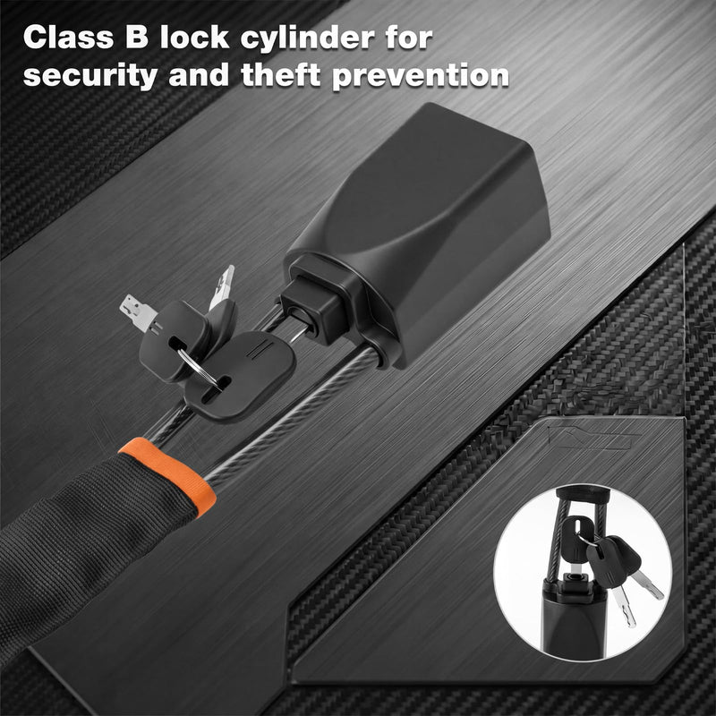 1 Pack Car Steering Wheel Lock Anti-Theft Device, 25.6" Heavy Duty Braided Steel Cable Lock with 3 B-Grade Keys Cut-Resistant Security with Sleeve for Car SUV Van Golf Cart (Black) 1 Black